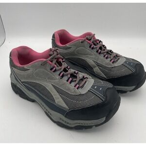 BRAHMA Sarah Steel Toe Work Shoes Sneakers Boots Women's Size 9.5 Pink and‎ Gray